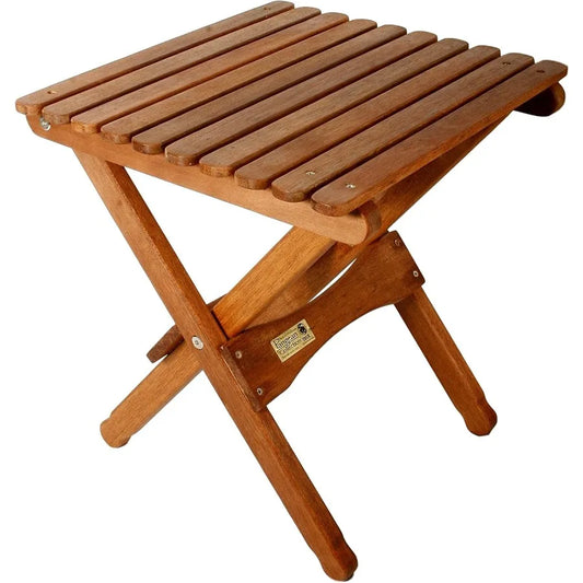 Pangean Folding Wooden Table Hardwood Portable Table for Deck or Camping Use Indoors or Outdoors 18 H x 16 W x 16 D