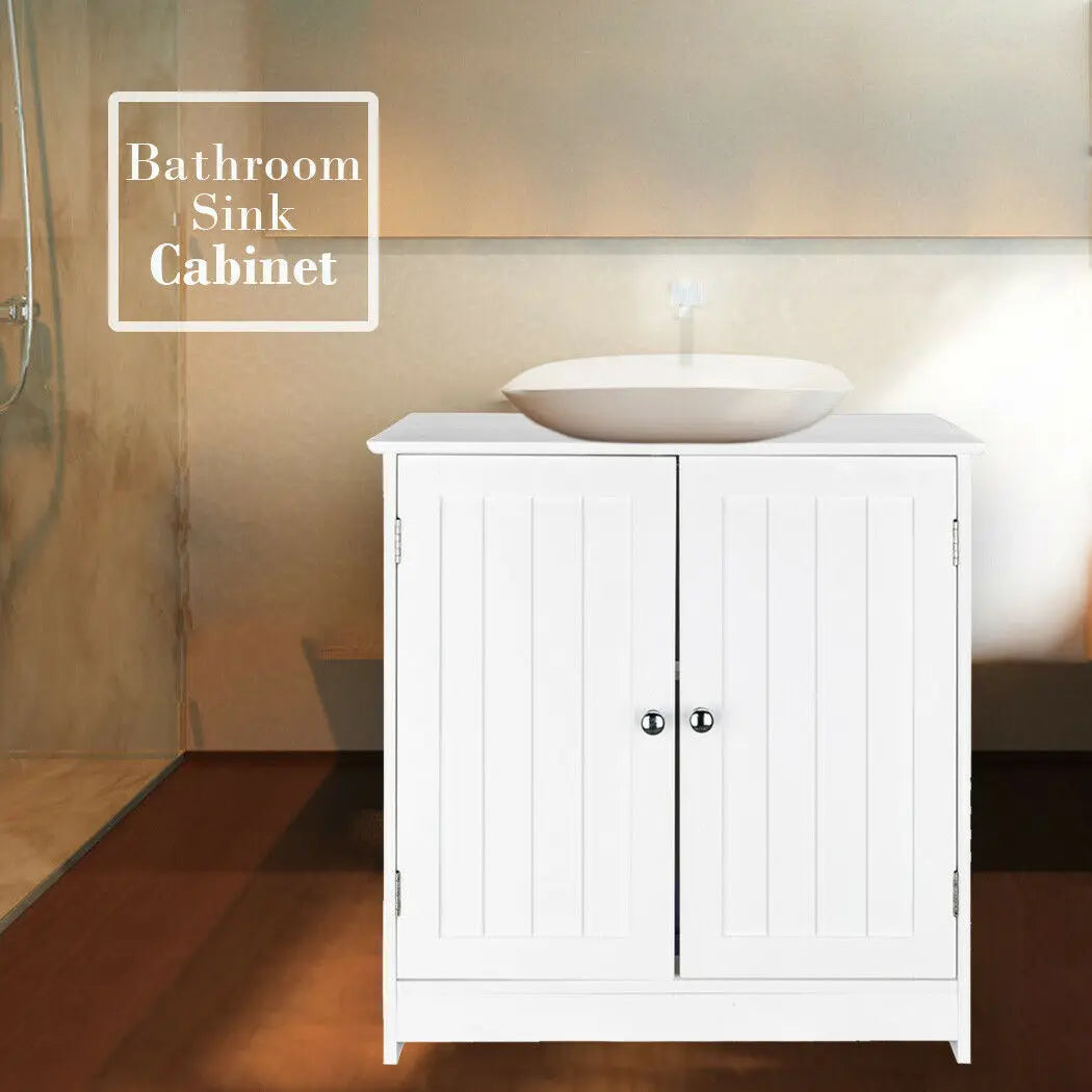 Bathroom Vanity Bath Sink Cabinet Pedestal Under Sink Storage with 2 Shelves