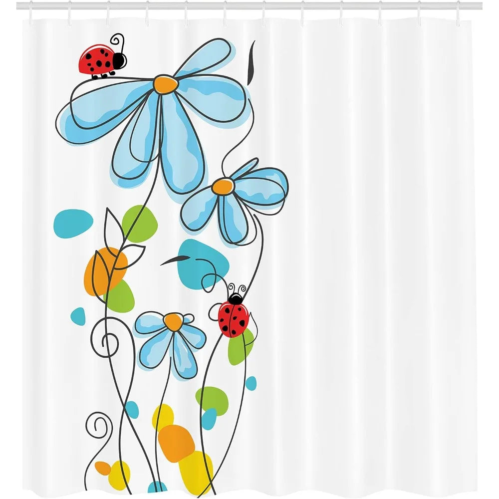 floral dome ladybug shower curtain - a timeless tale of love and good fortune