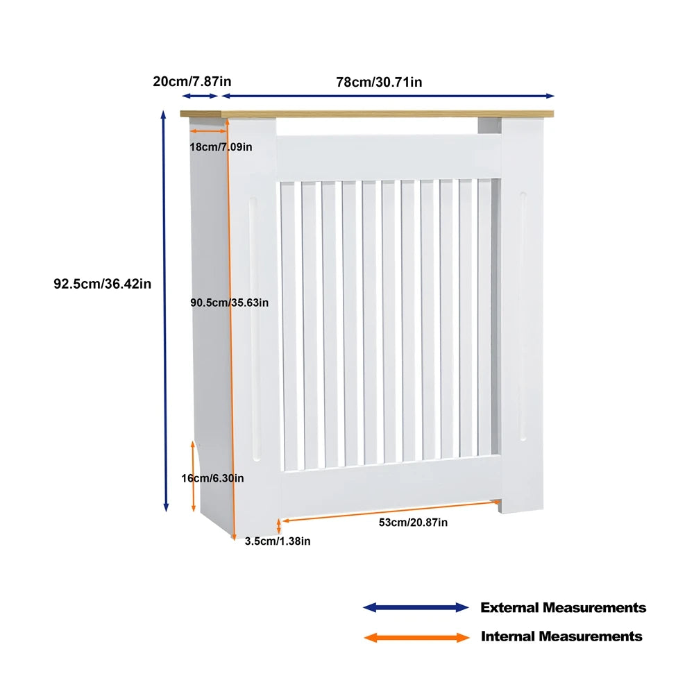 Modern Vertical White Radiator Cover MDF Wall Cabinet Shelf for Home Decoration