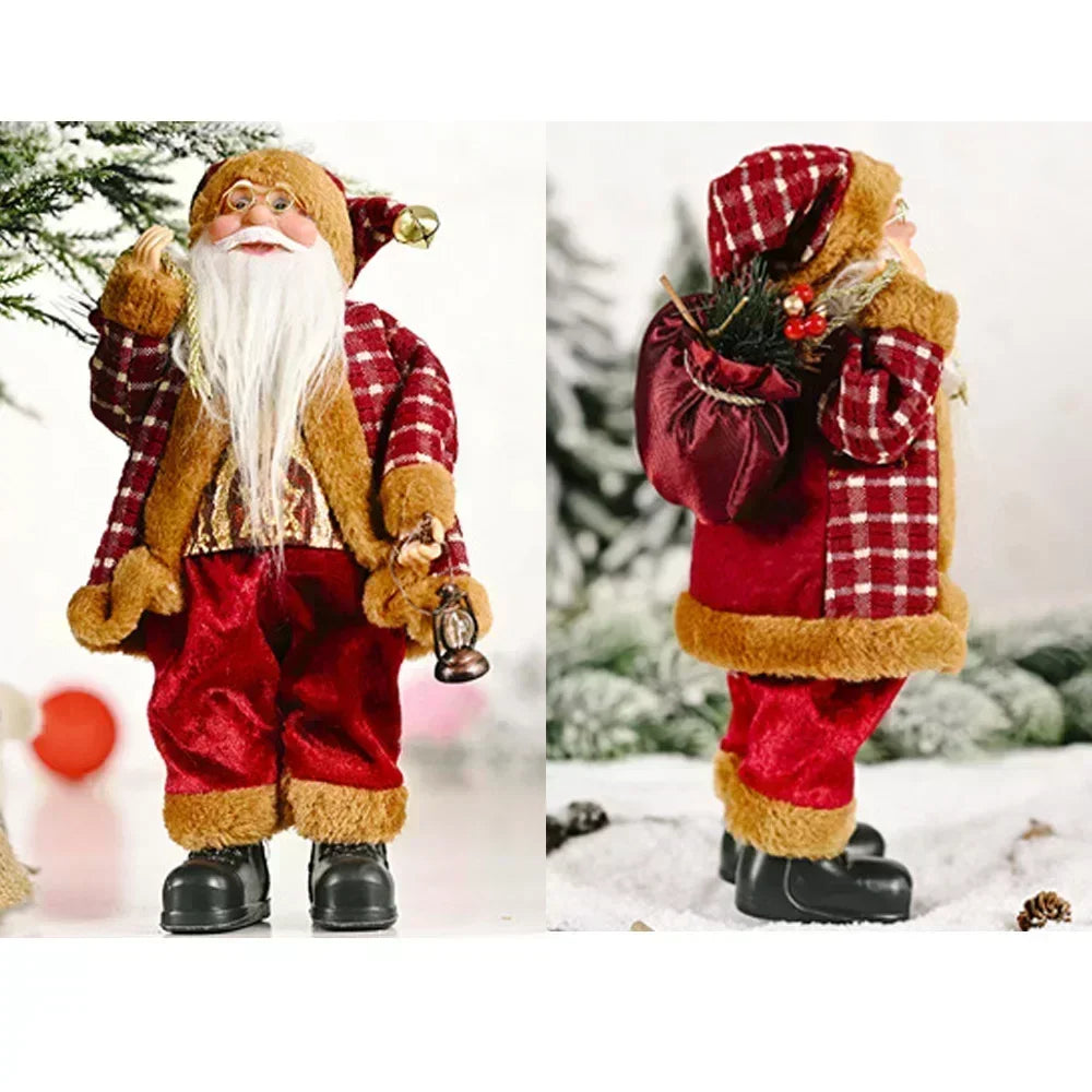 1~4 PCS 2025 Christmas Decoration for Home Santa Claus Plush Doll 30 cm Navidad Party Decor Xmas Ornaments New Year Gift