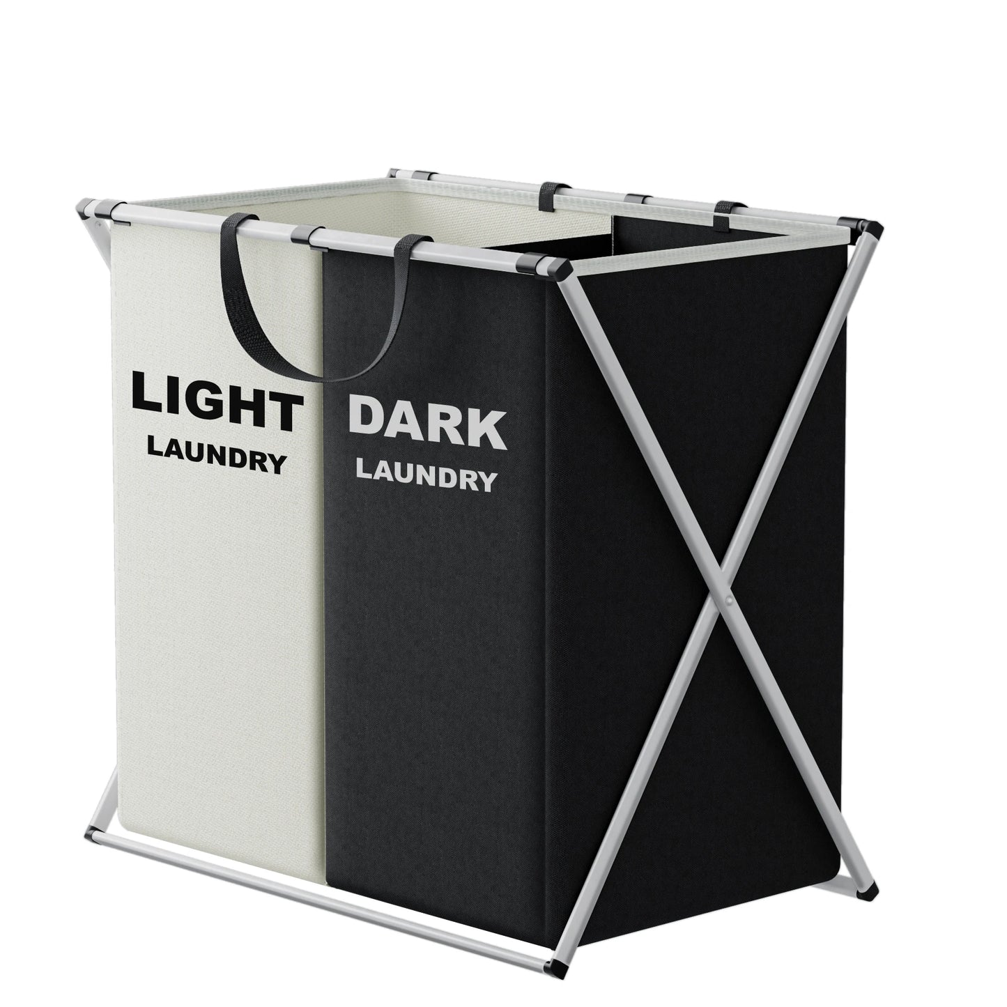 1 PC Large Laundry Hamper 3 Sections Divided Laundry Basket Foldable Washing Bin Dirty Cloth Storage Bag