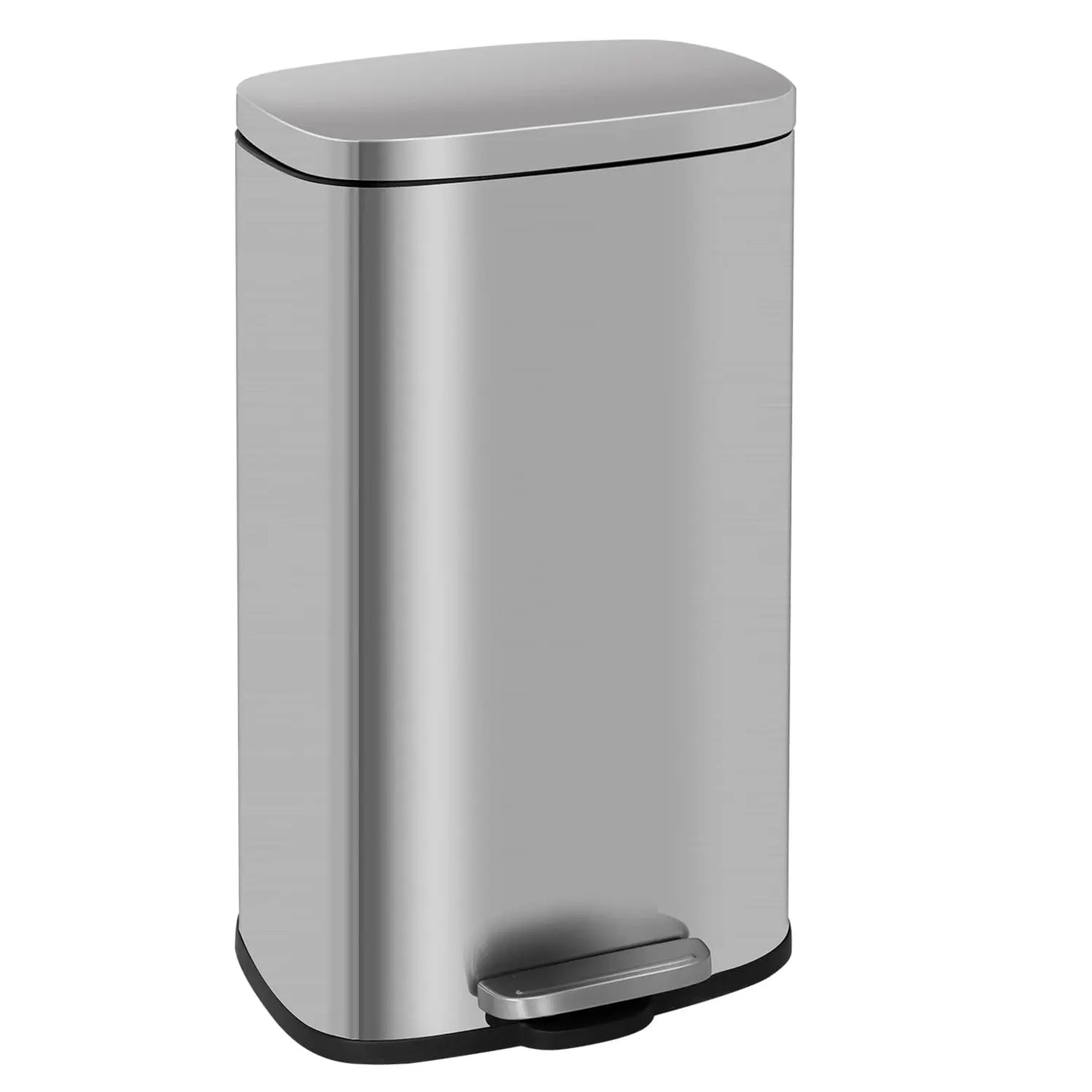 13 gallon/50 liter kitchen trash can with lid, suitable for office, bedroom, bathroom, anti fingerprint brushed stainless steel