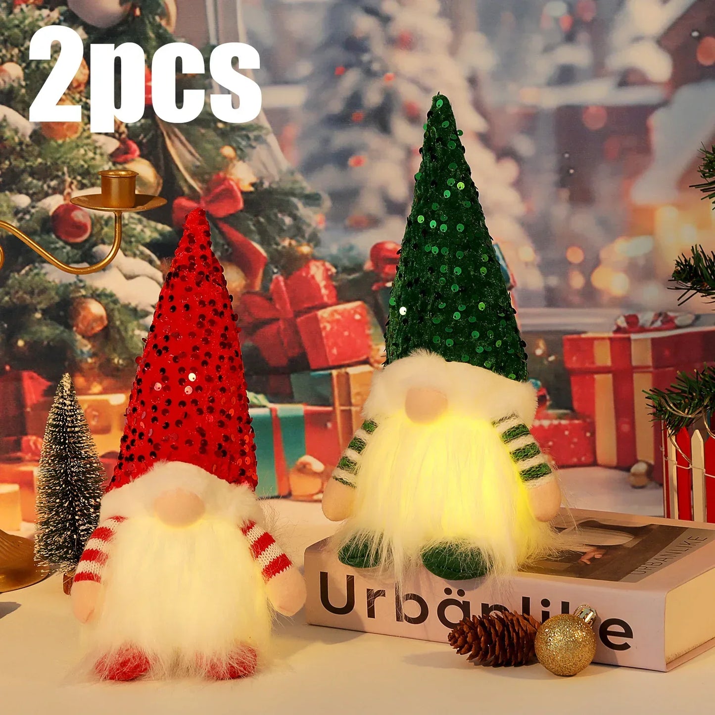 1~4 PCS 2025 Christmas Decoration for Home Santa Claus Plush Doll 30 cm Navidad Party Decor Xmas Ornaments New Year Gift