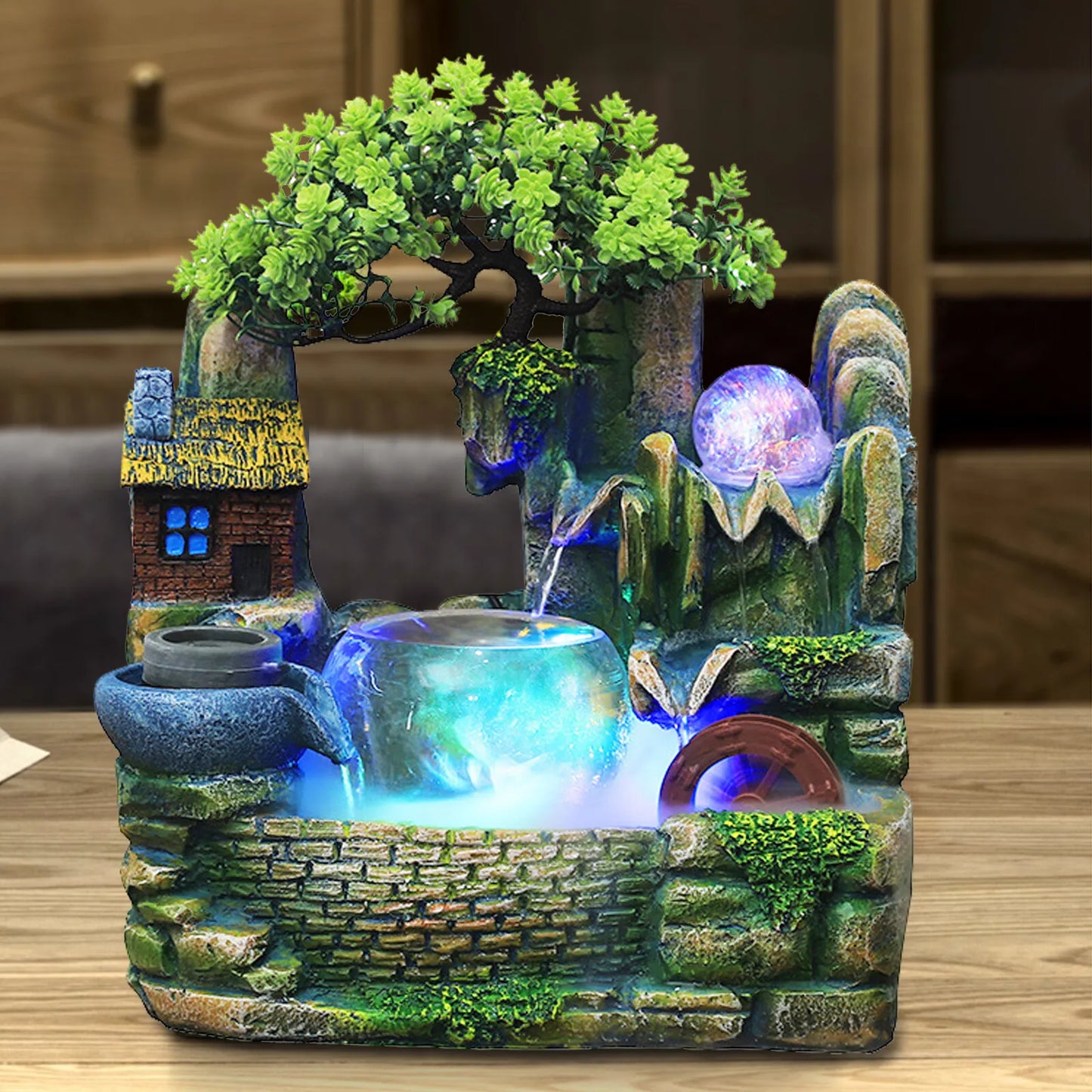 Desktop Fountain Waterfall Indoor Decor Landscape Rockeries Crafts Ornaments New