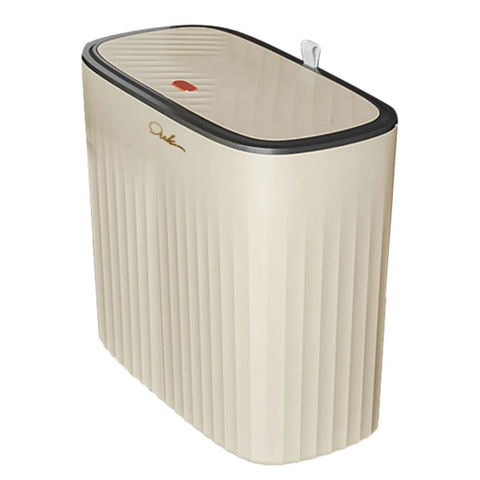 12L Trash Can Odor Free Narrow Trash Bin Space Saving Bathroom Storage Bucket Waterproof Pressing Type for Home Office