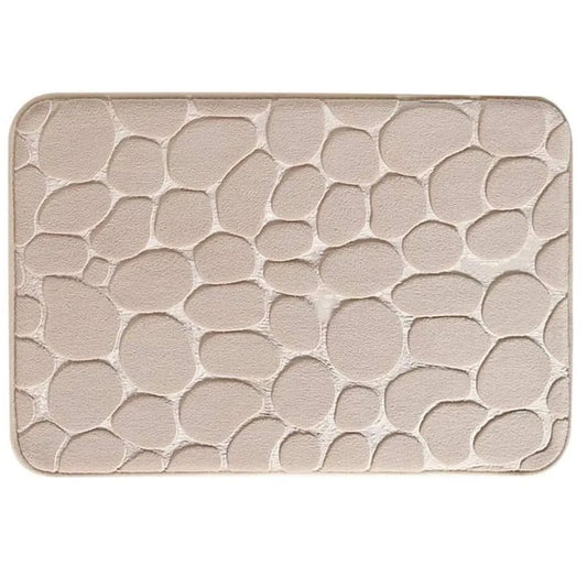 Cobblestone Embossed Bathroom Mat Water Absorbing Bathroom Rug Non-Slip Bathtub Floor Rug Washable Bathroom Accessories