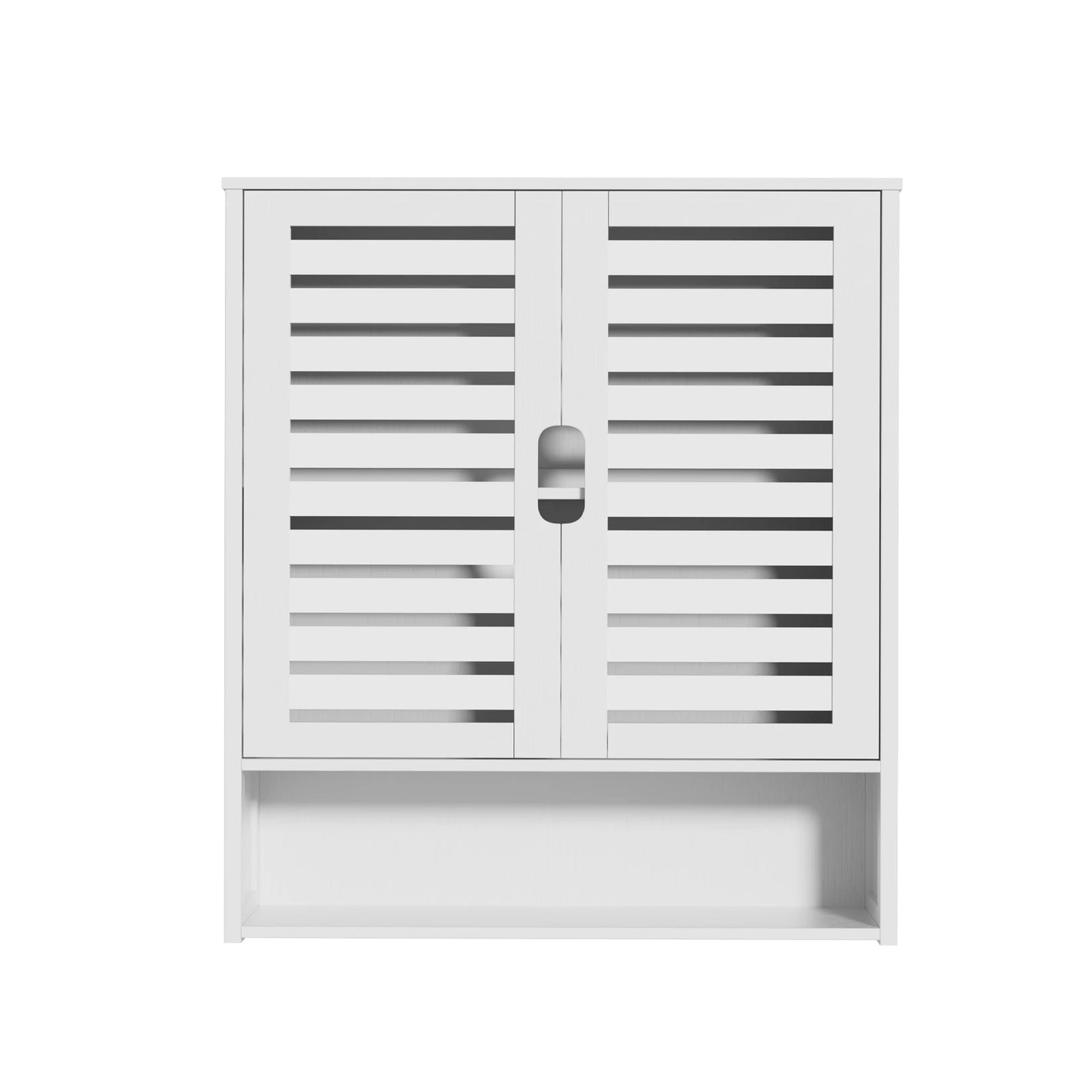 Bathroom Cabinet Wall Mounted Bamboo Storage Organizer Medicine Cabinet with 2 Doors