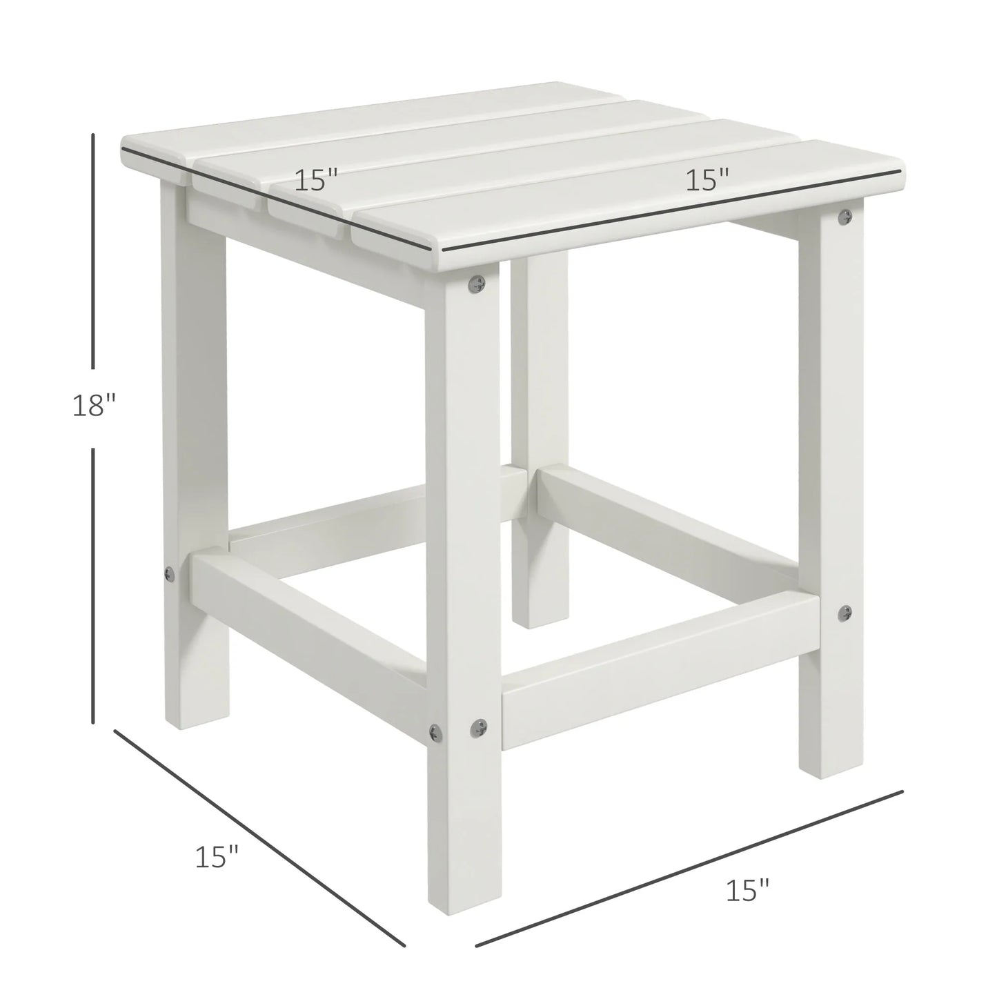Patio Side Table, Outdoor Plastic End Table for Backyard Deck Lawn