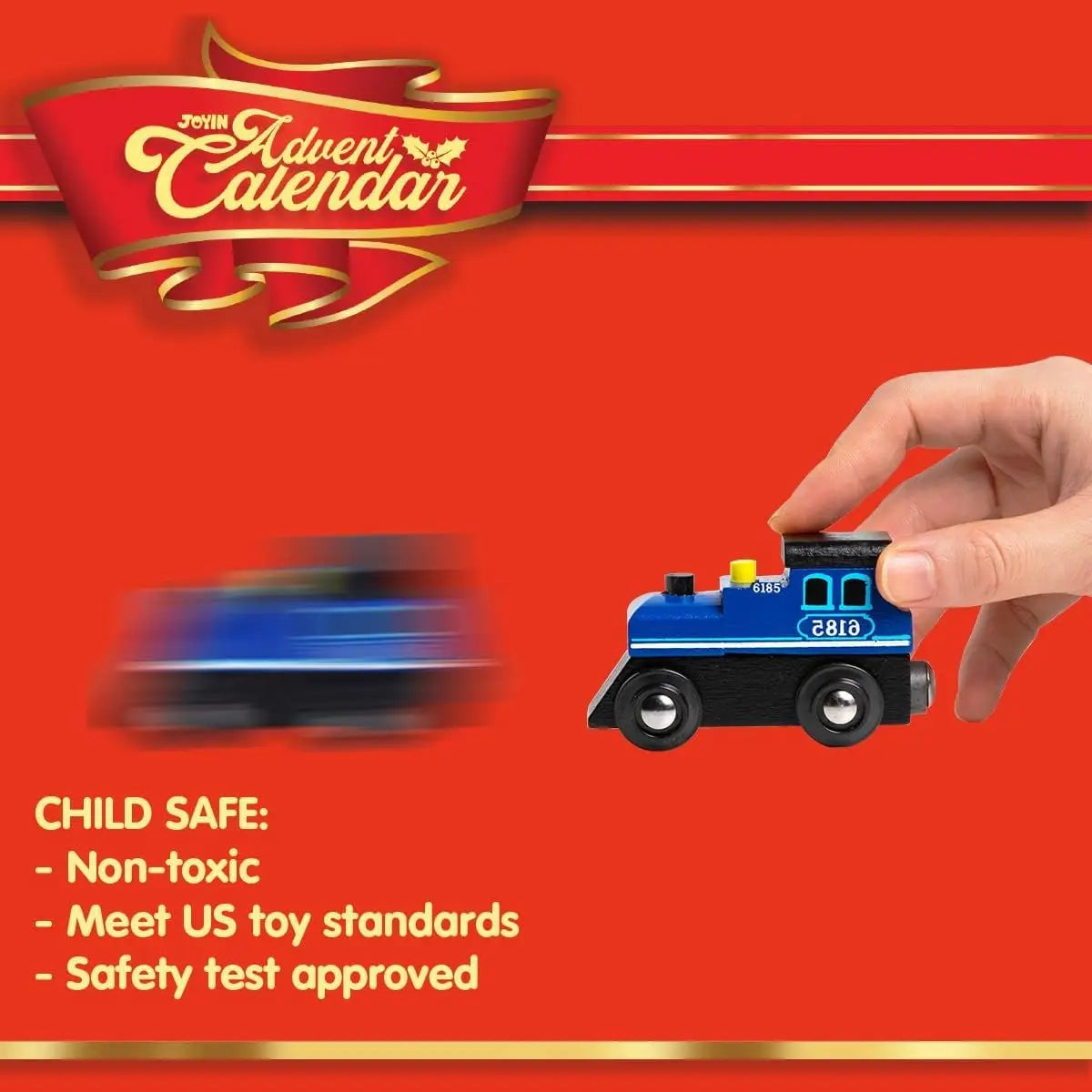 JOYFY 2025 Christmas Countdown Advent Calendar Magnetic Train Sets12 Days Cars Advent Calendar for Kids Party Favor Xmas Gift