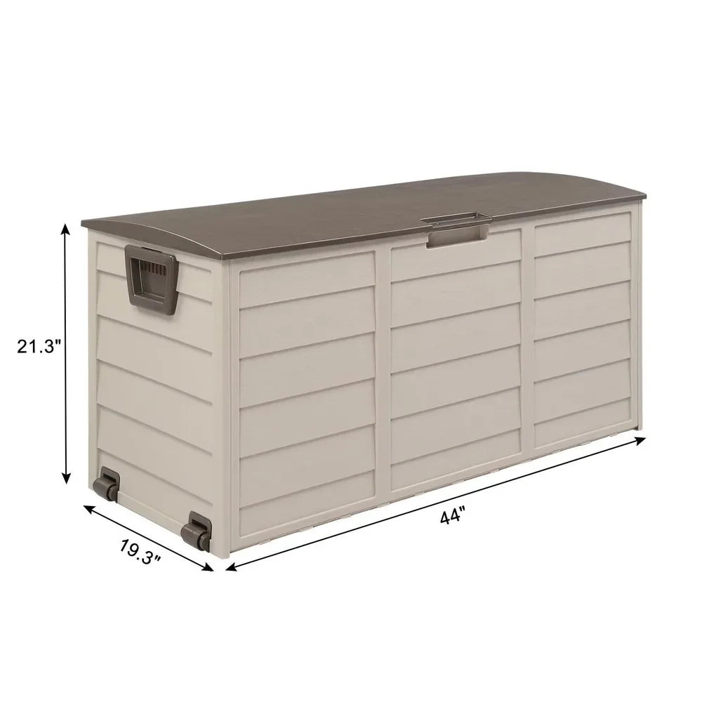75 Gal UV Resistant Resin Deck Box Outdoor Garden Storage Patio Cushions Tools