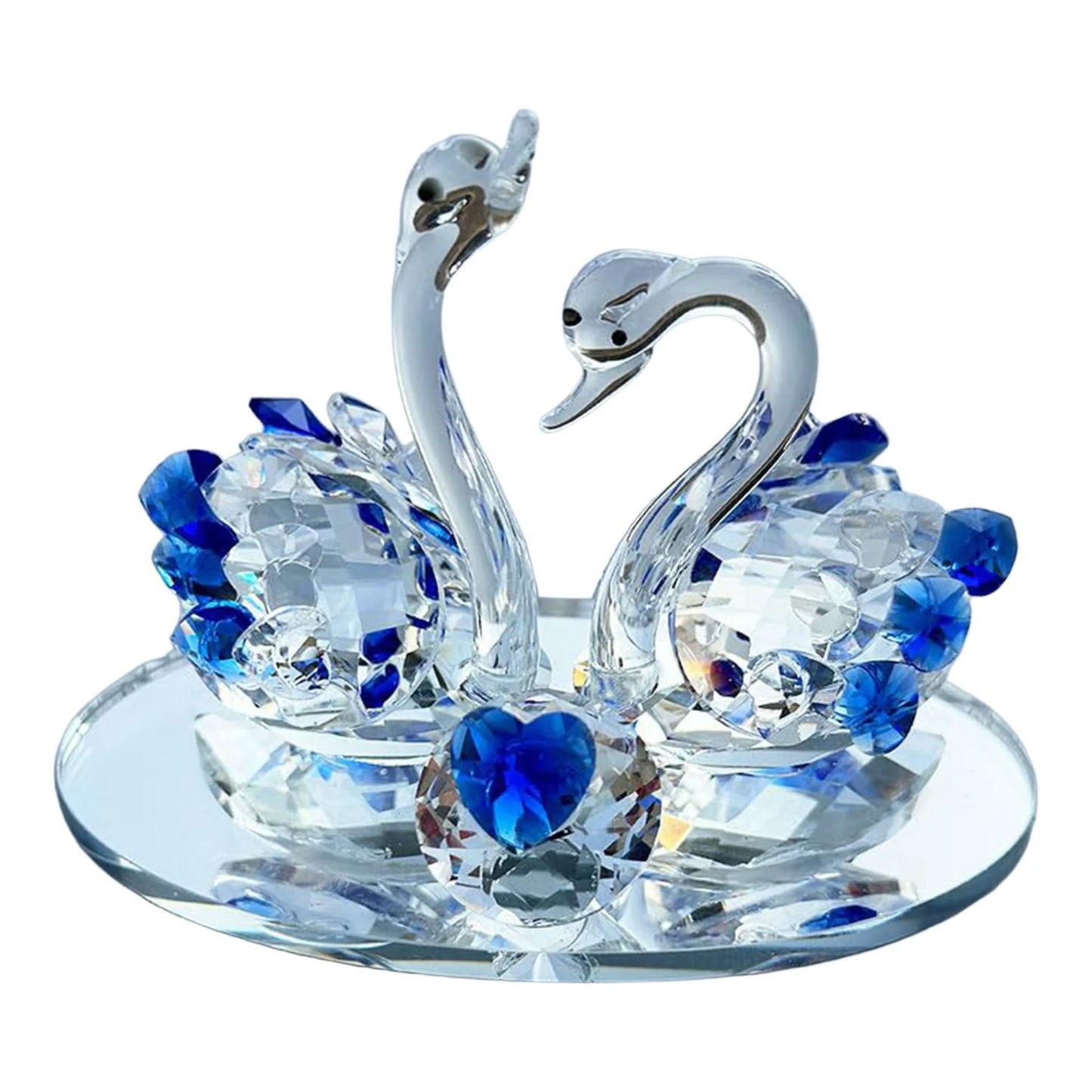 Elegant Crystal Lovebirds Figurine Set for Valentine s Day Home Decor and Holiday Party Centerpiece Display