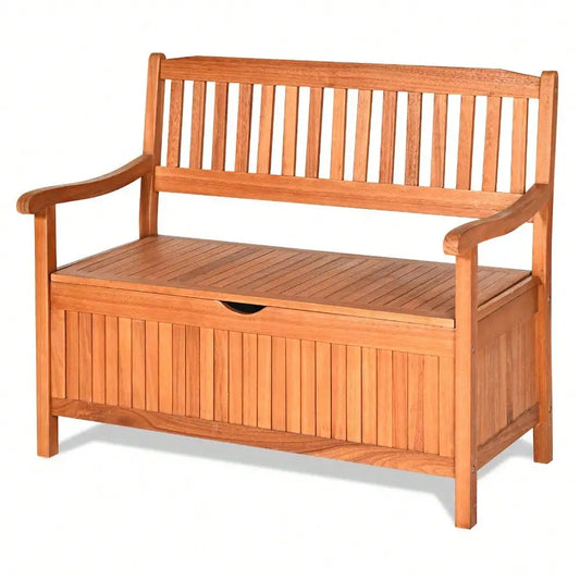 33 Gal Outdoor Storage Bench Deck Box Patio Storage Loveseat