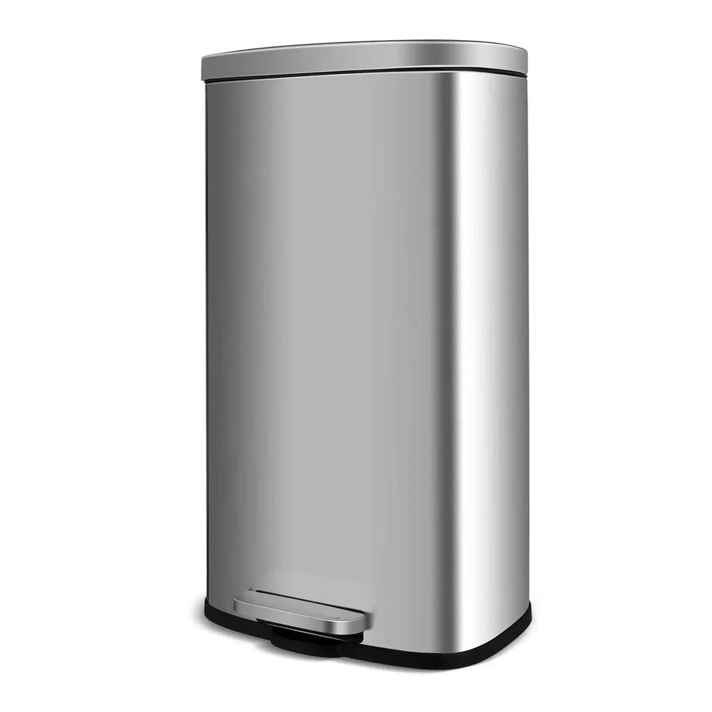 Homfa 30L Stainless Steel Step Trash Can Kitchen Garbage Can W/ Soft Close, Black,White, Silver, Gray, Red +