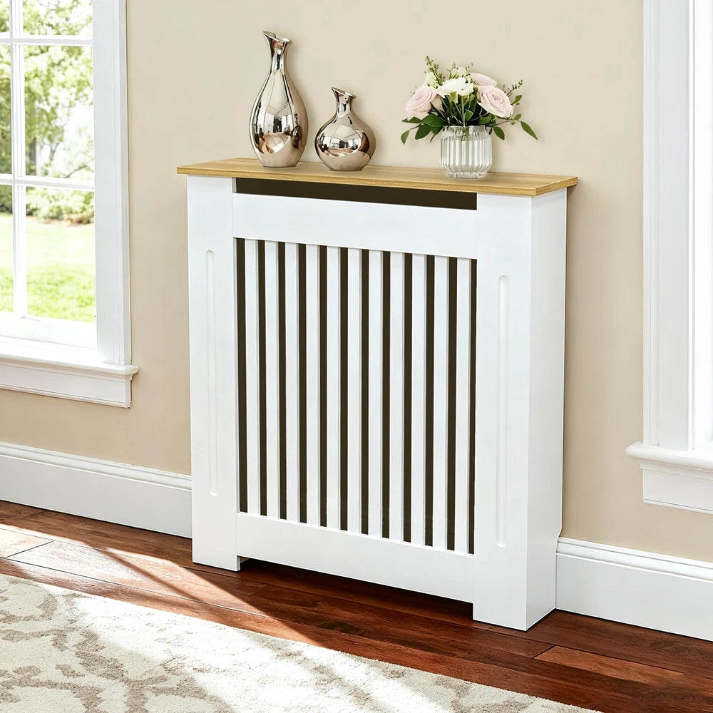 Modern Vertical White Radiator Cover MDF Wall Cabinet Shelf for Home Decoration