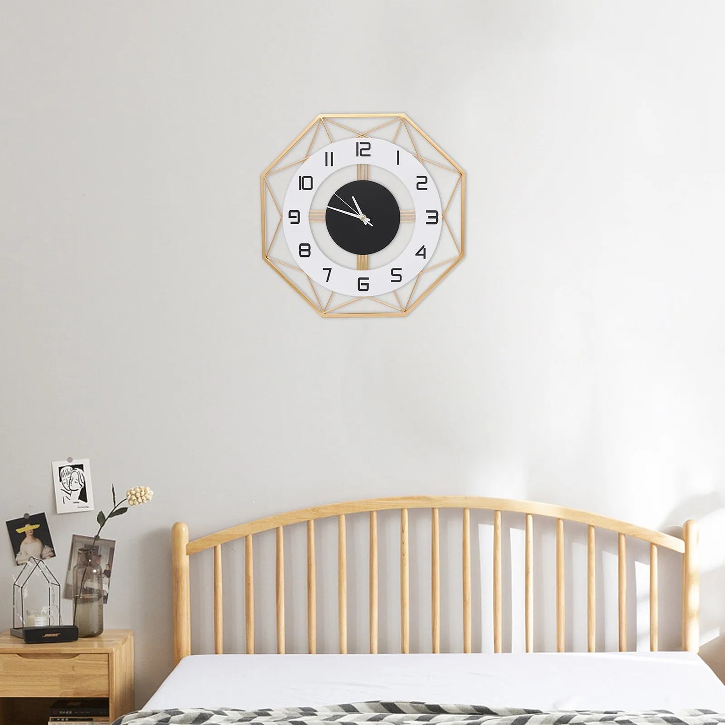 16 Inch Square Modern Wall Clock, Battery Operated Silent Non-Ticking, Easy to Read Decorative Clock for Living Room, Office