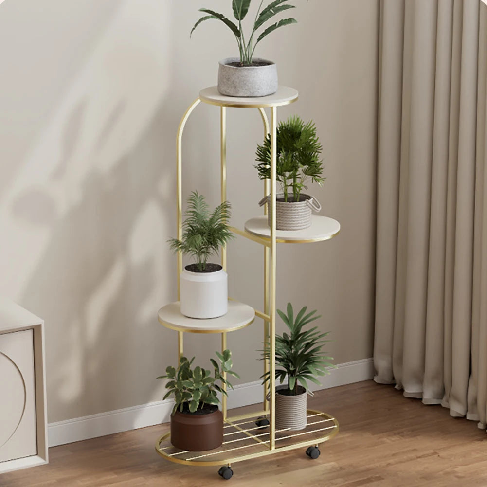 4/5 Tier Metal Plant Stand for Indoor Outdoor Plant Shelf for Multiple Plants Flower Pot Holder Display Stand for Balcony Garden