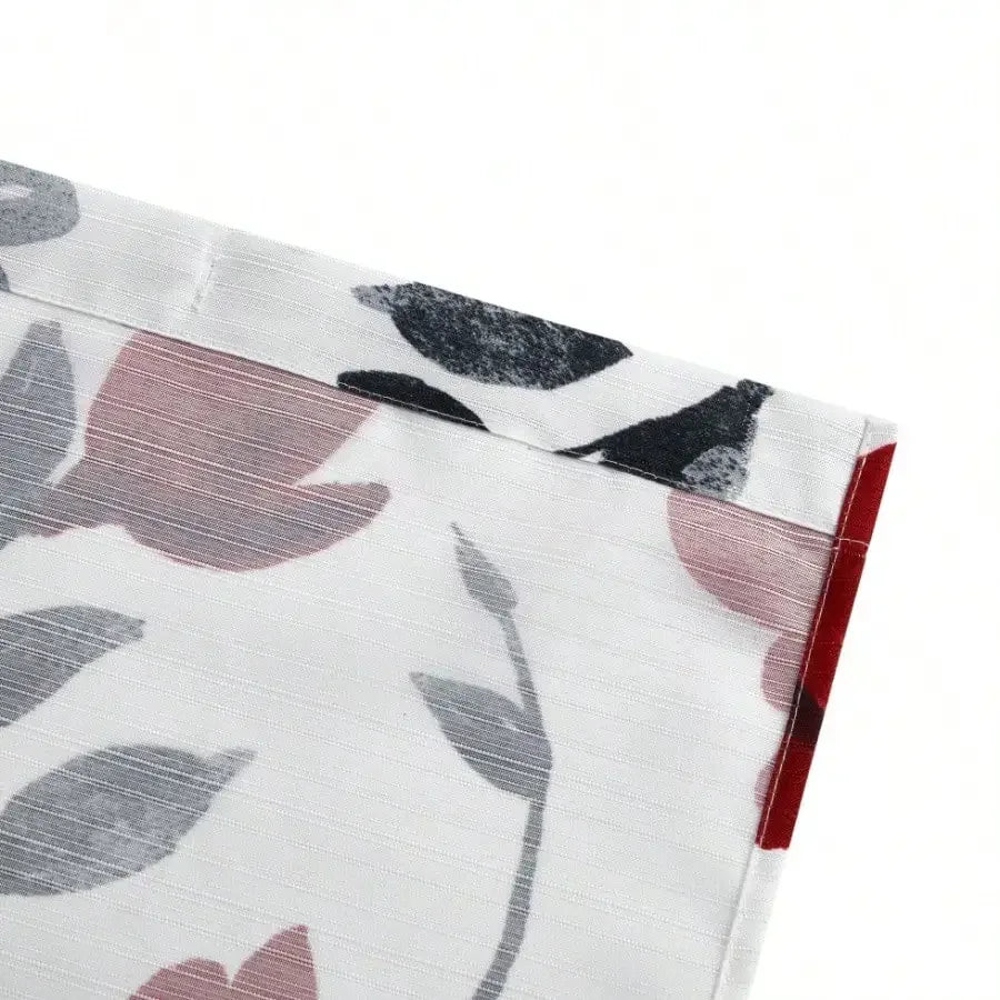 Black, red and gray floral shower curtain, 72" X 72" with durable polyester construction for long-lasting durability.