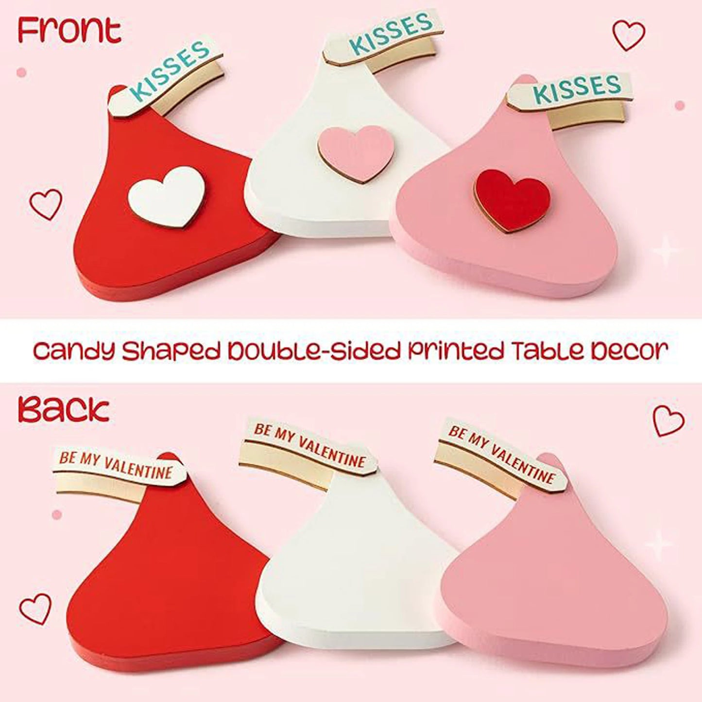 Romantic Valentine s Day Tiered Tray Decor Set with Double-Sided Signs and Candy Centerpieces for Wedding Party Tabletop
