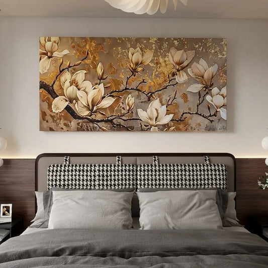 Golden Lily canvas art, 1.5 inch thick wood frame, canvas printed large mural, suitable for modern homes and offices (Multiple sizes)