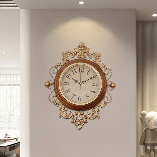 16*19in Indoor Retro Wall Clock Battery Operated Home Office Wall-Mounted Clock