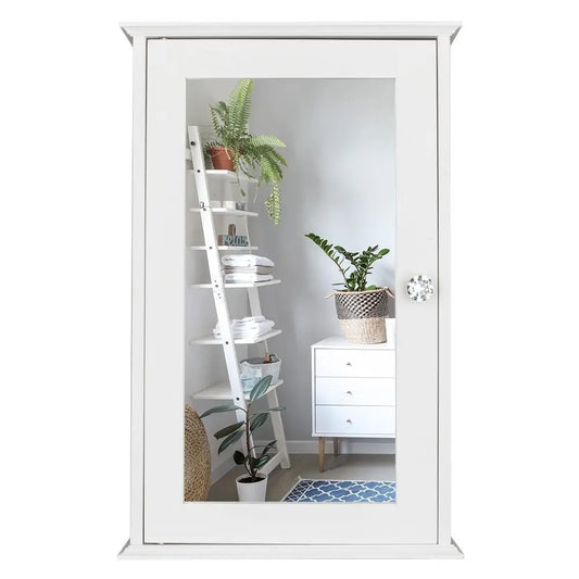 Kitchen Cupboard Bathroom Wall Mount Cabinet Organizer w/Mirror Door NEW