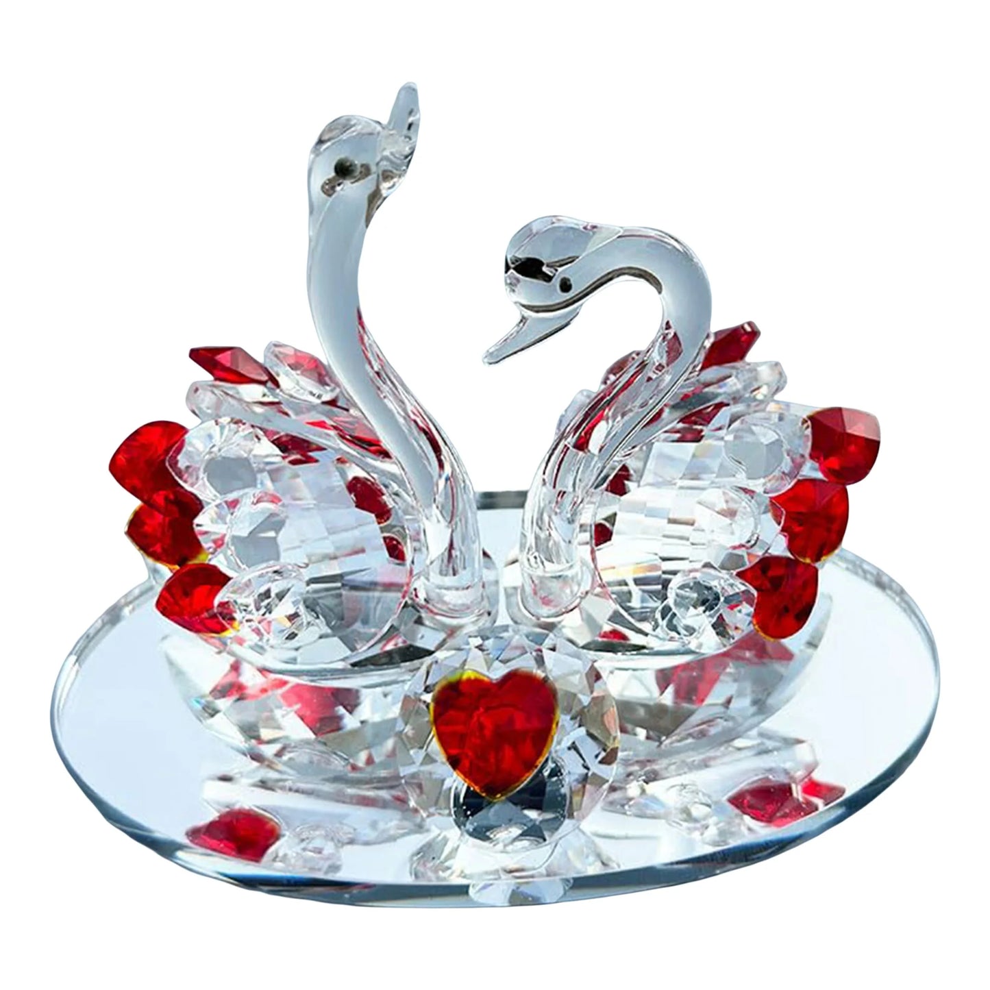 Elegant Crystal Lovebirds Figurine Set for Valentine s Day Home Decor and Holiday Party Centerpiece Display