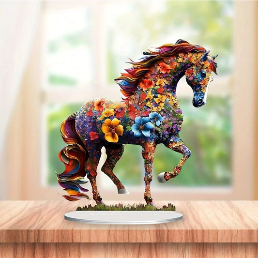 Colored Horse Statue Light Catcher. Hollow-out design for bedroom, living room, study & porch.