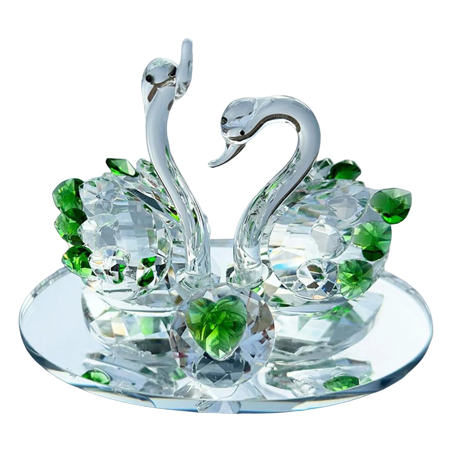 Elegant Crystal Lovebirds Figurine Set for Valentine s Day Home Decor and Holiday Party Centerpiece Display
