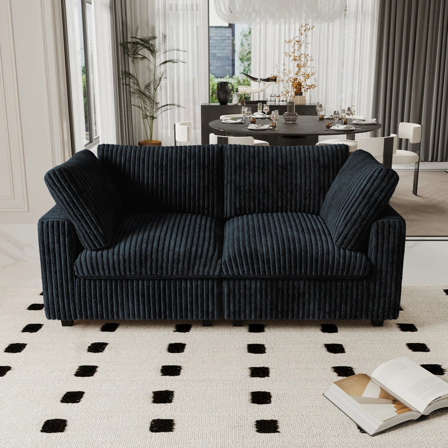 78" Cloud Sectional Couch Plush Soft Deep Seat Couches for Living Room Cushion Covers Removable 2 Corners Sofas Love Seat Sofa