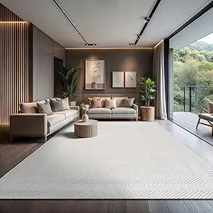 Modern Rug Luxury Swirl Curved Large Micro Loop Area Rugs Soft High-Low Pile Stain Resistant Easy to Clean Non-Shedding (Multiple colors)