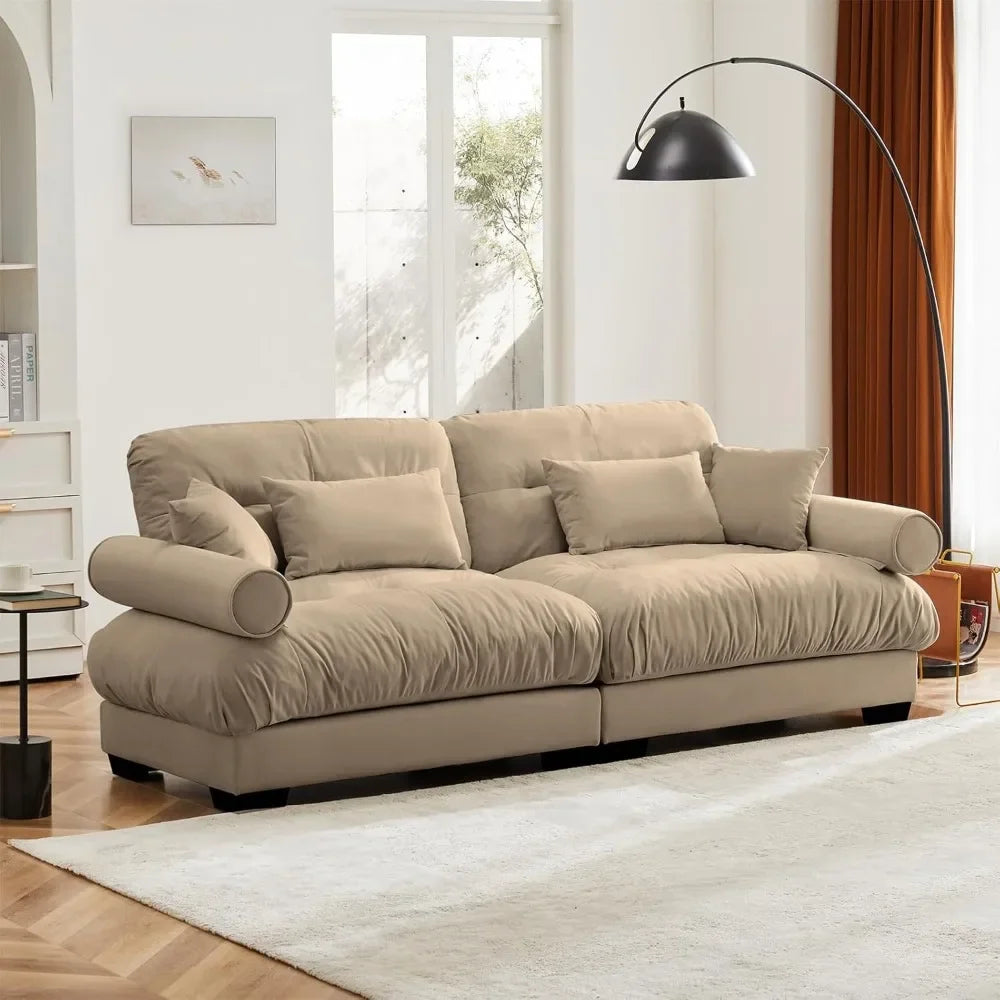 Loveseat Sofa, Seater Modular Sectional Sofa, Large Sectional Couches for Living Room, Fluffy Couch Set,Love Seat, Velvet Cloud