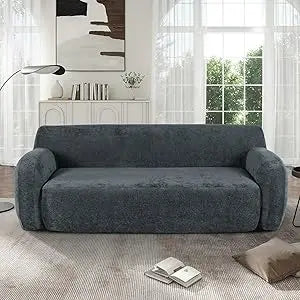 Modern Upholstered Curved Sofa Couch Furniture for Living Room, 81.5" Minimalist Sofa, 3-Seat Love Seat for Apartment Office
