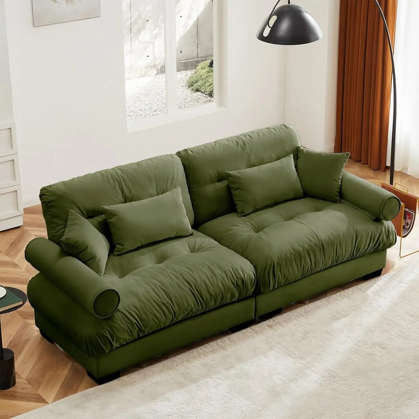 Loveseat Sofa, Seater Modular Sectional Sofa, Large Sectional Couches for Living Room, Fluffy Couch Set,Love Seat, Velvet Cloud