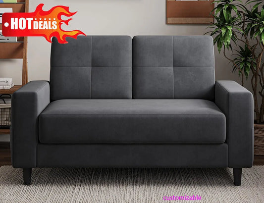 Loveseat Sofa 53" Small Couches for Small Spaces 2 Seater Mini Couch for Bedroom Comfy Modern Love Seat