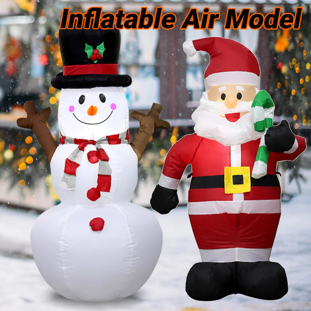 Inflatable Twig Snowman Ornament with LED Light Snowman Dolls Decor for Xmas Garden Party Decor