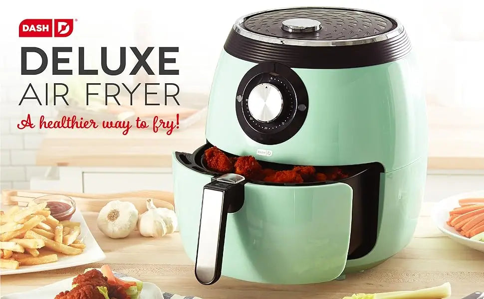 Deluxe Electric Air Fryer + Oven Cooker with Temperature Control, Non-stick Fry Basket, Recipe Guide + Auto Shut Off Feature, (Multiple colors)