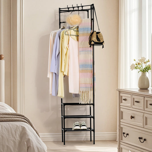 3-in-1 Coat Shoe Rack Space-Saving Entryway Furniture, Easy Assembly Hall Tree, Multifunctional Storage Solution.