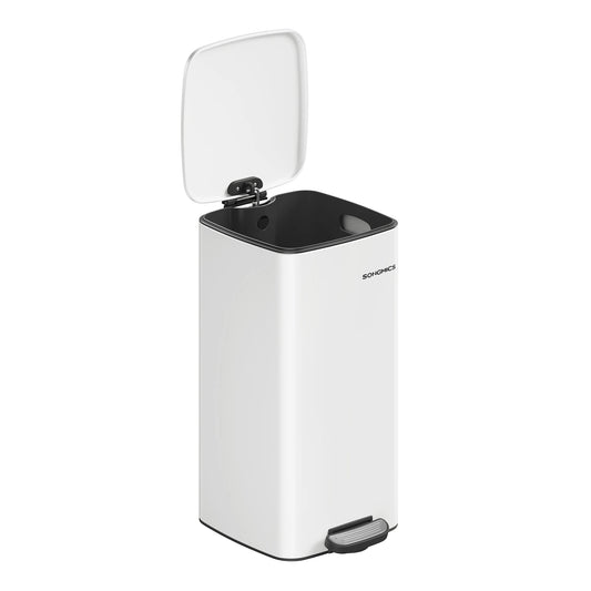 Kitchen Trash Can, 8-Gallon (30 L) Trash Bin, Stainless Steel Garbage Can, with Inner Bucket, Soft Close and Stays Open
