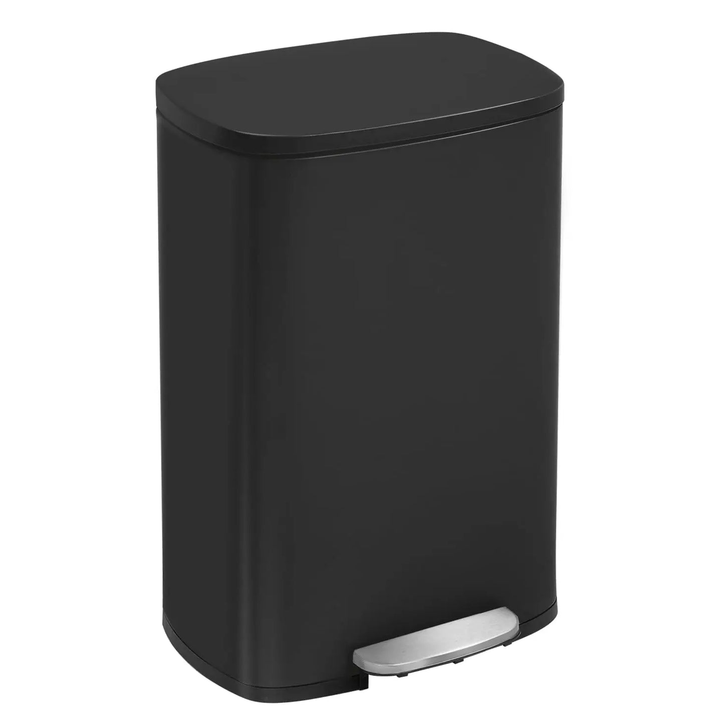 13 gallon/50 liter kitchen trash can with lid, suitable for office, bedroom, bathroom, anti fingerprint brushed stainless steel