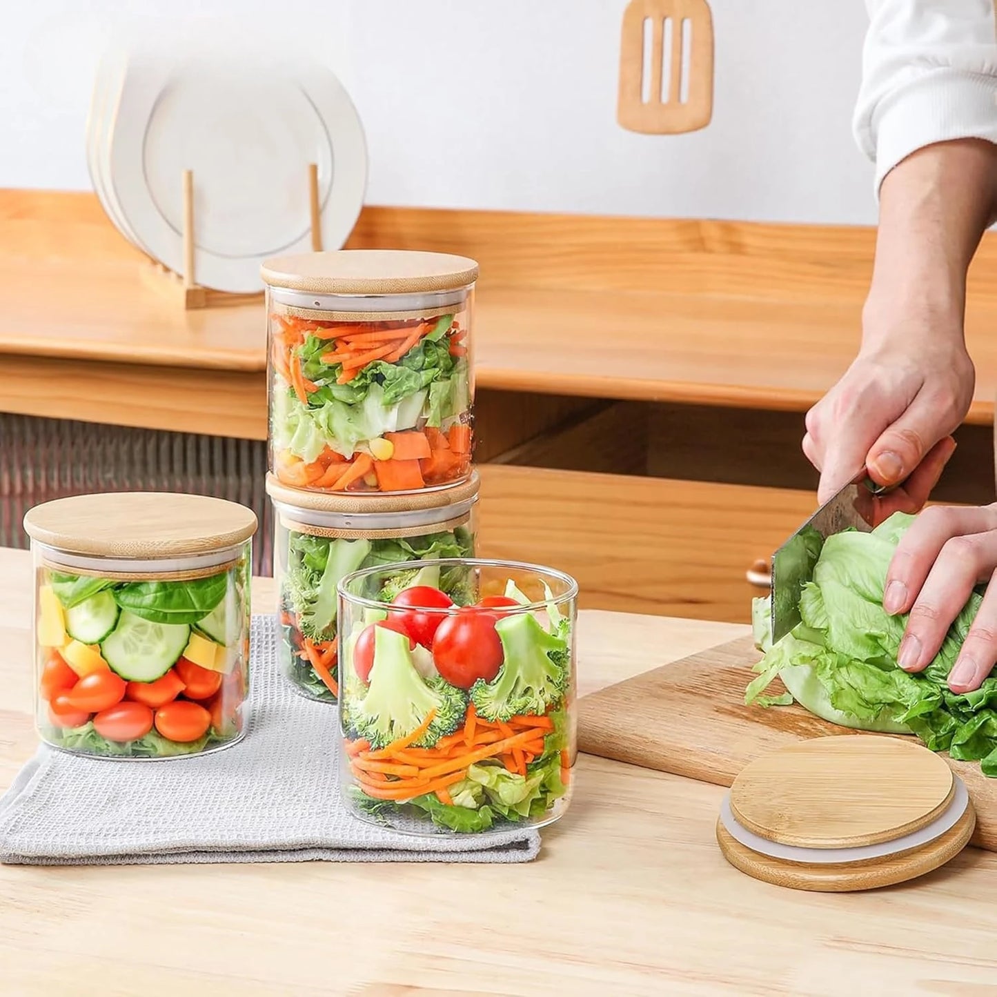 20oz Glass Food Storage Jars Set of 9, Clear Glass Storage Containers with Lids, Pantry Organization Jar, Spice, Blooming Tea