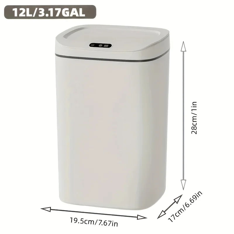 "3.69 Gal Smart Trash Can w/Motion Sensor, Battery-Powered, Anti-Fingerprint & Quiet Cover - for Kitchen, Office, Bathroom"