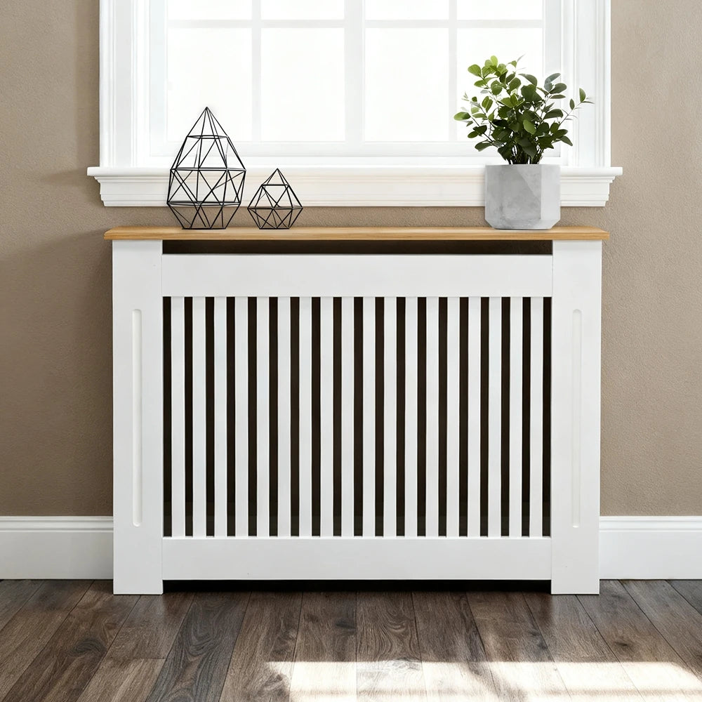 Modern Vertical White Radiator Cover MDF Wall Cabinet Shelf for Home Decoration