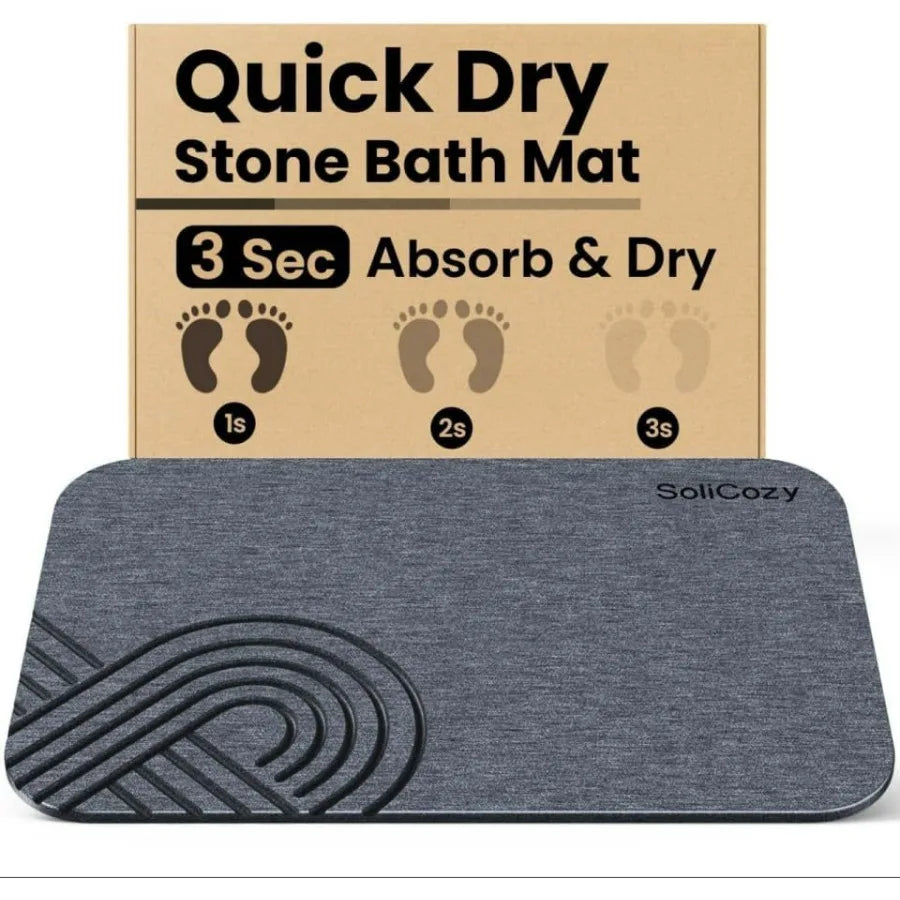 Stone Bath Mat Diatomaceous Earth Quick Dry Bath Mat Super Absorbent NonSlip Shower Mat for Bathroom Kitchen Pool