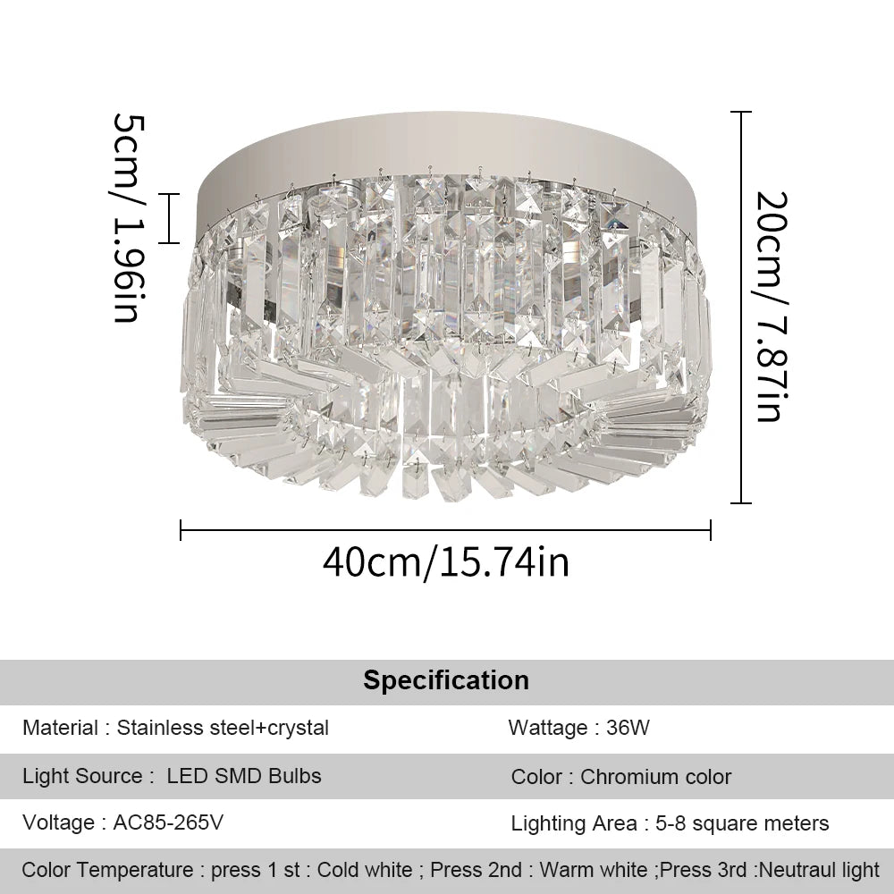 Crystal Ceiling Lamp Living Room Gold Luxury Modern Chandeliers Decoration Led Ceiling Lights Lighting Fixture Diameter 40/50cm