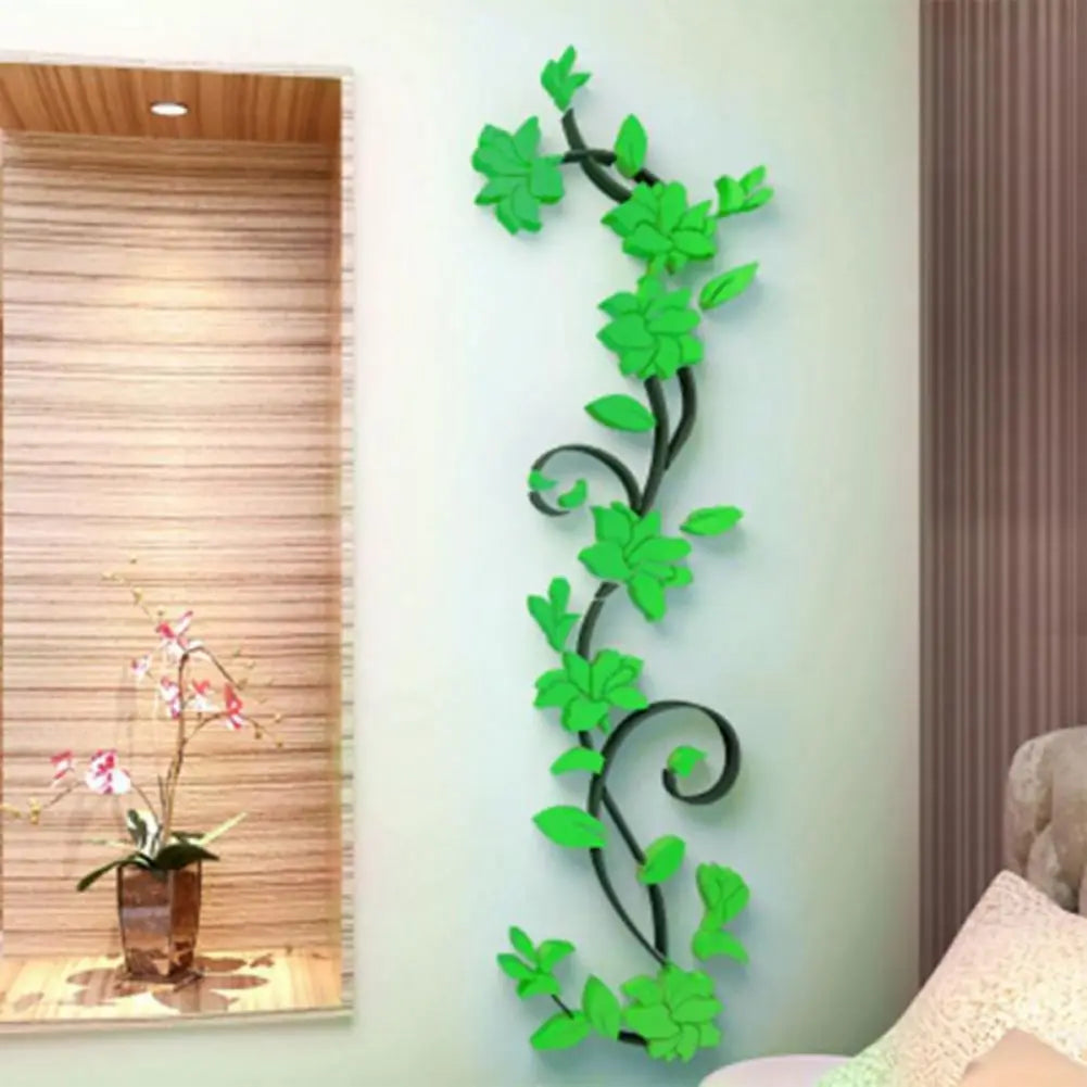 3D Wall Stickers DIY Removable Art Vinyl Vase Flower Tree Decal Mural Home Bedroom  & Living Room & Bathroom  Decoration