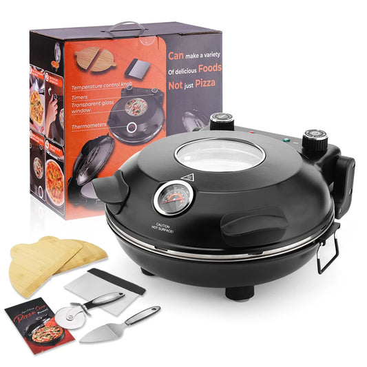 Pizza Oven Machine Kitchen Household Electric Save Space Double-sided Heated Fry Pizza Maker Large Viewing Window Up to 420°C