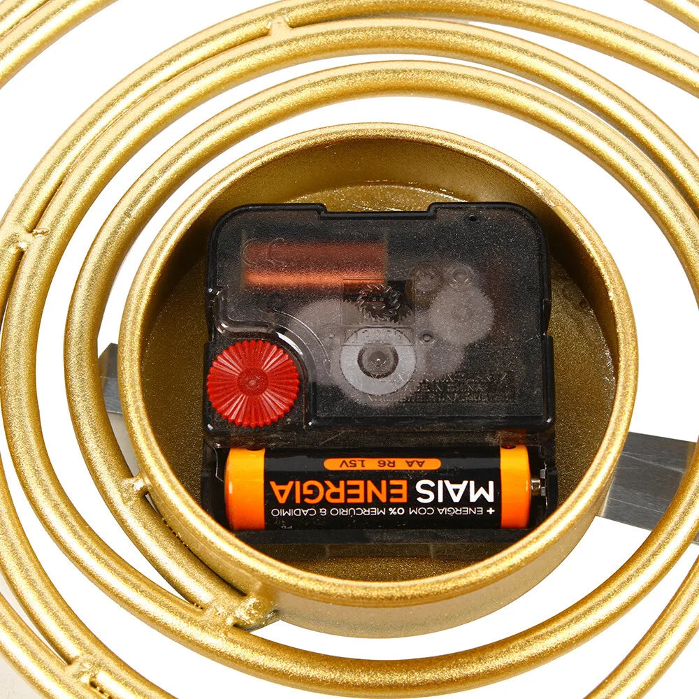 Round Large Fancy Metal Luxury Wall Spiral Clock For Home Living Room Bedroom