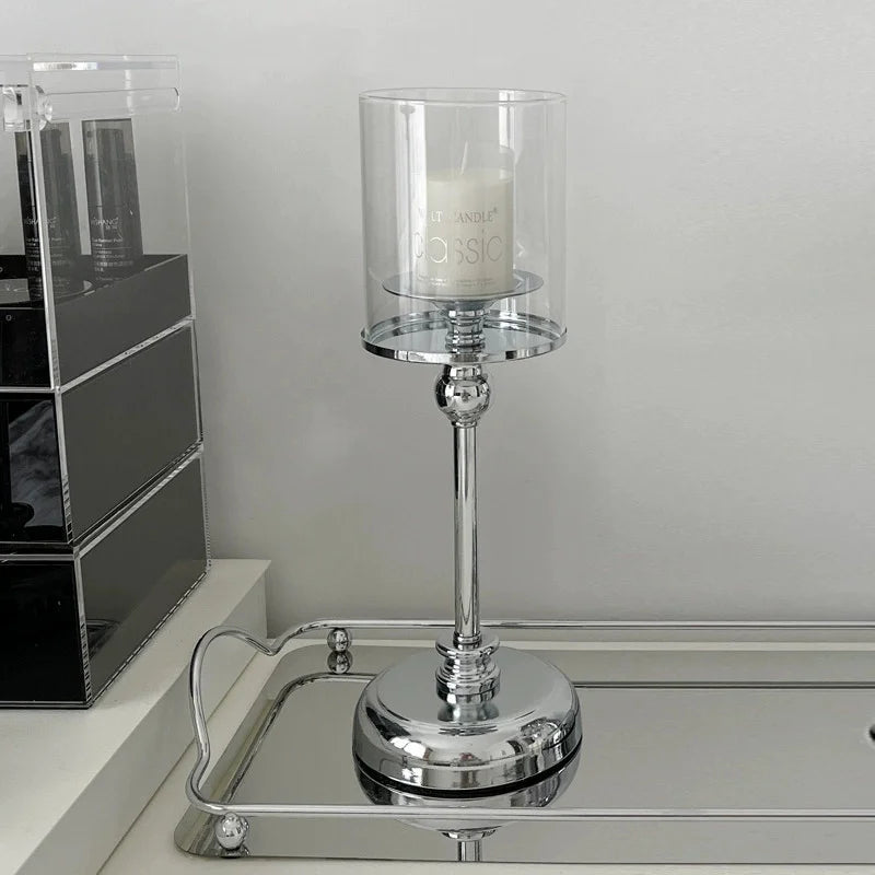 Nordic Romantic Candle Holders Light Luxury Decoration Western Dining Living Room Candlestick Candle Decoration Home
