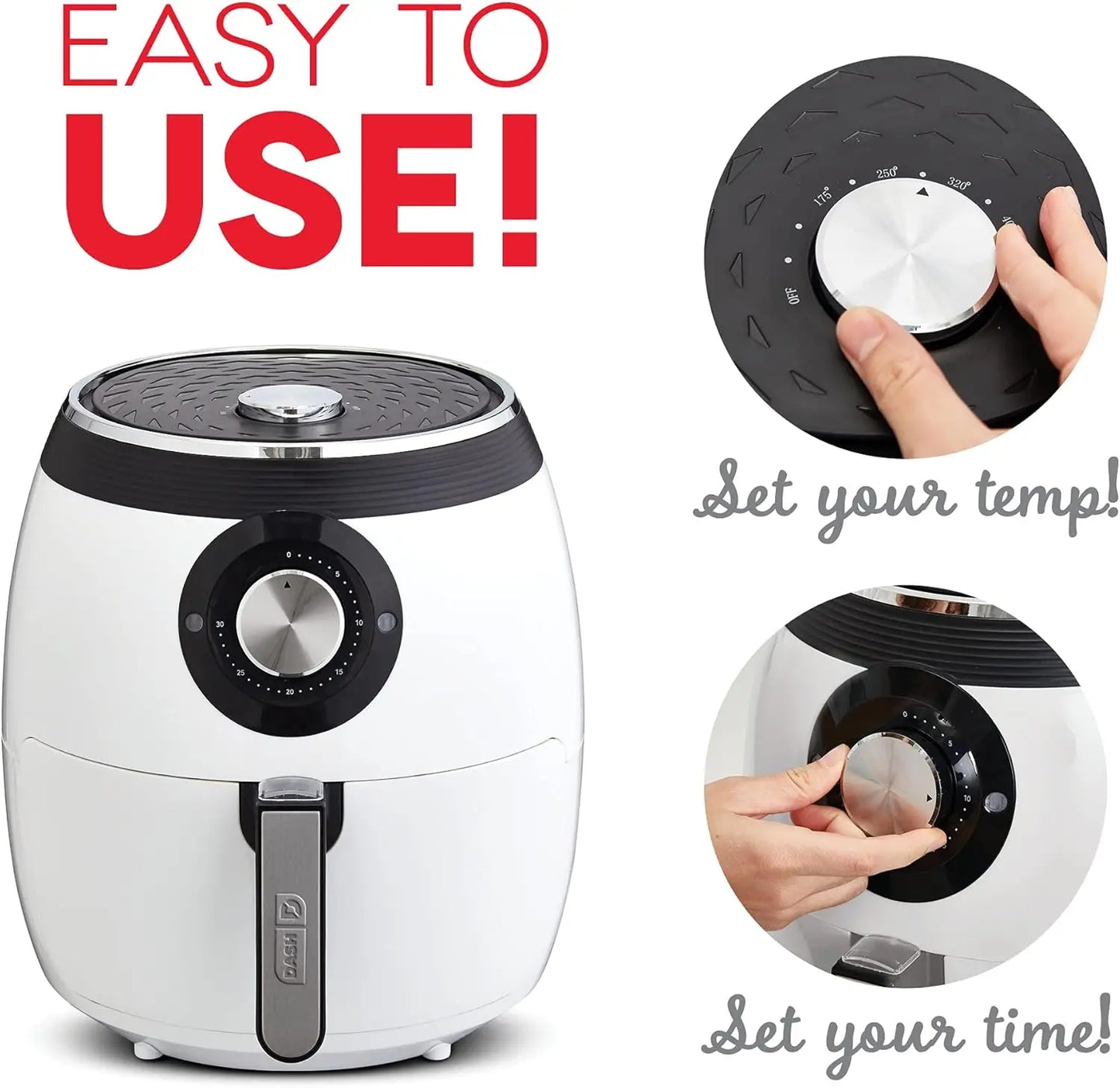 Deluxe Electric Air Fryer + Oven Cooker with Temperature Control, Non-stick Fry Basket, Recipe Guide + Auto Shut Off Feature, (Multiple colors)